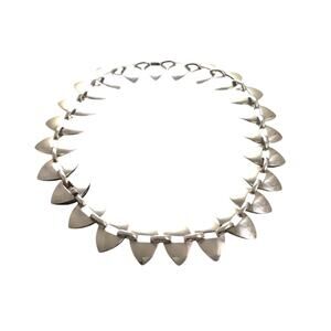 Georg Jensen 925S Sterling Silver Modernist Navette Choker Necklace 16” No.106